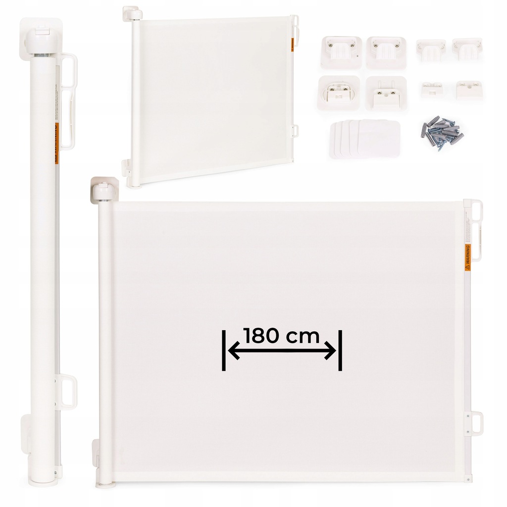 Bramka barierka roleta 180 cm ochronna zabezpieczająca na schody i drzwi -