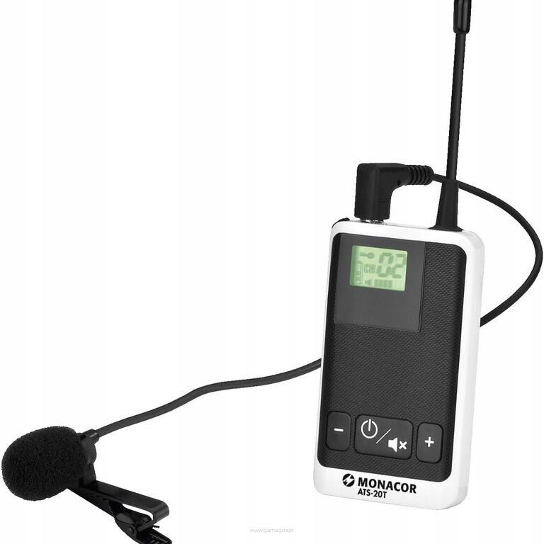 Mikrofon bezprzewodowy krawatowy dla z nadajnikiem ATS-20T Monacor