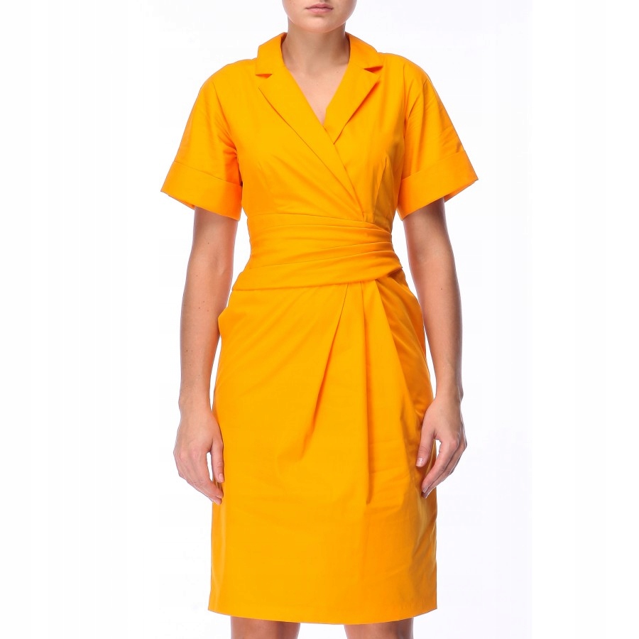 ESCADA sukienka koszulowa żółta L 40 SALE %