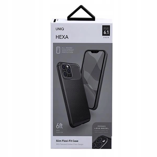 UNIQ etui Hexa iPhone 12/12 Pro 6,1" czarny/m