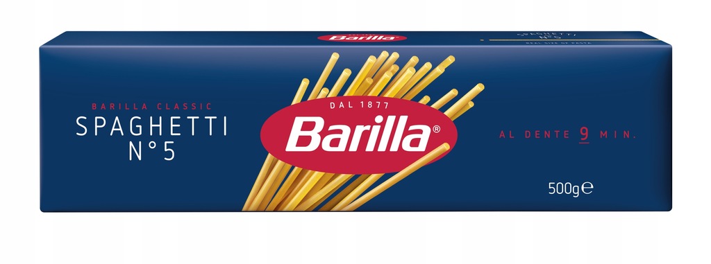 BARILLA Spaghetti n.5 - 500g, Włoski Makaron Długi