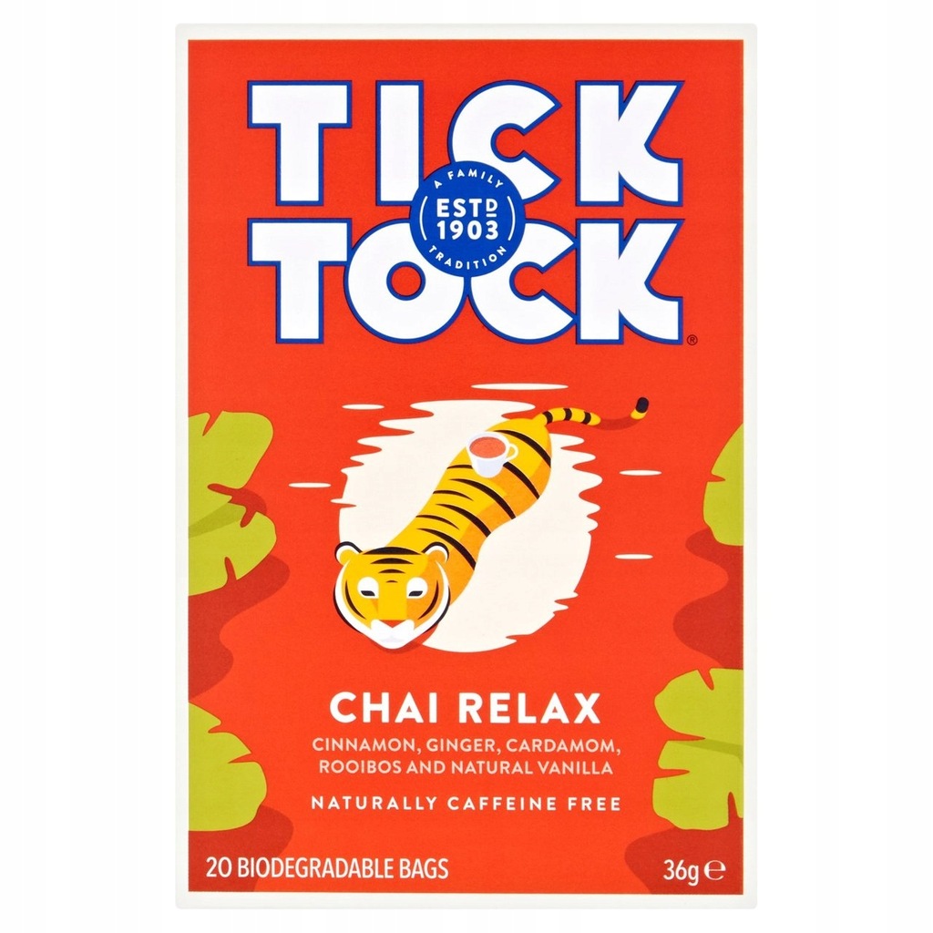 Tick Tock Chai Relax Rooibos Redbush Tea 20szt 36g