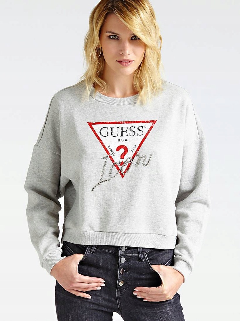 GUESS ICON BLUZA SZARA PREMIUM M 38