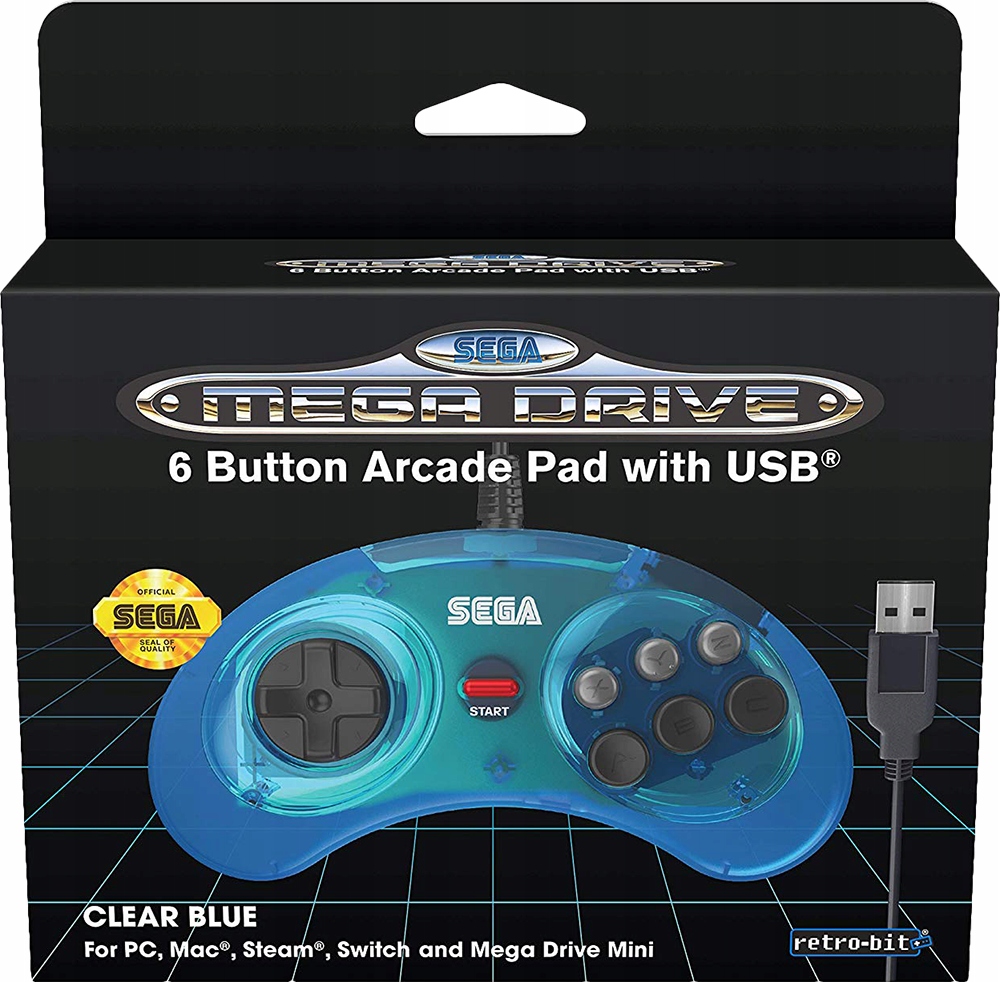 SEGA Mega Drive Mini Official Pad Blue USB PC PS3