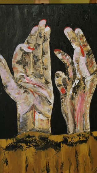 Obraz olejny " Ręce " - M. Żarczyński