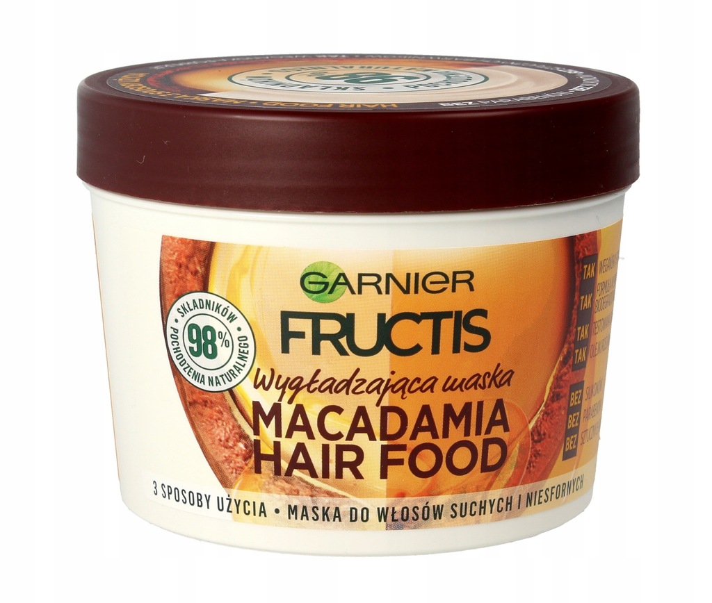 Fructis Maska do włosów wygładzająca Macadamia 390