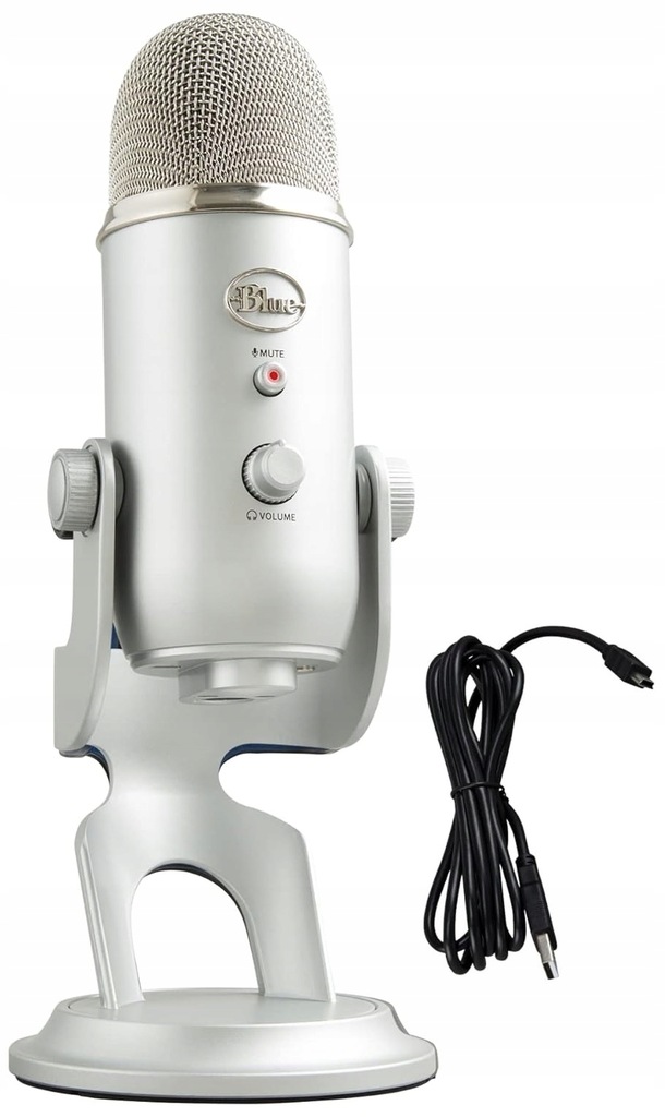 MIKROFON STREAMINGOWY POJEMNOŚCIOWY LOGITECH BLUE YETI - SREBRNY / SILVER