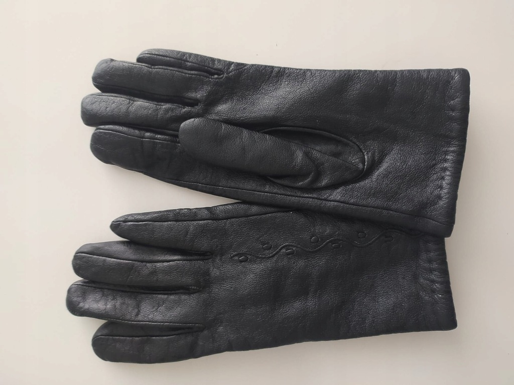 rękawiczki skórzane czarne r. 6,5