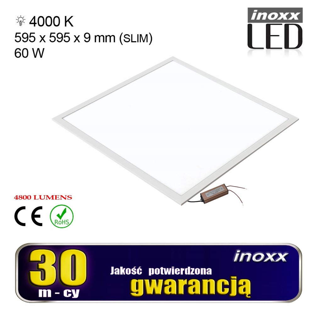 Panel Led 60x60 60w Lampa Sufitowa Kaseton 4000k N Oficjalne Archiwum Allegro