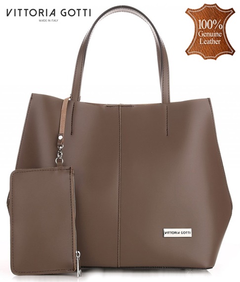 VITTORIA GOTTI Torebka shopper 100%skóra WYPRZEDAŻ