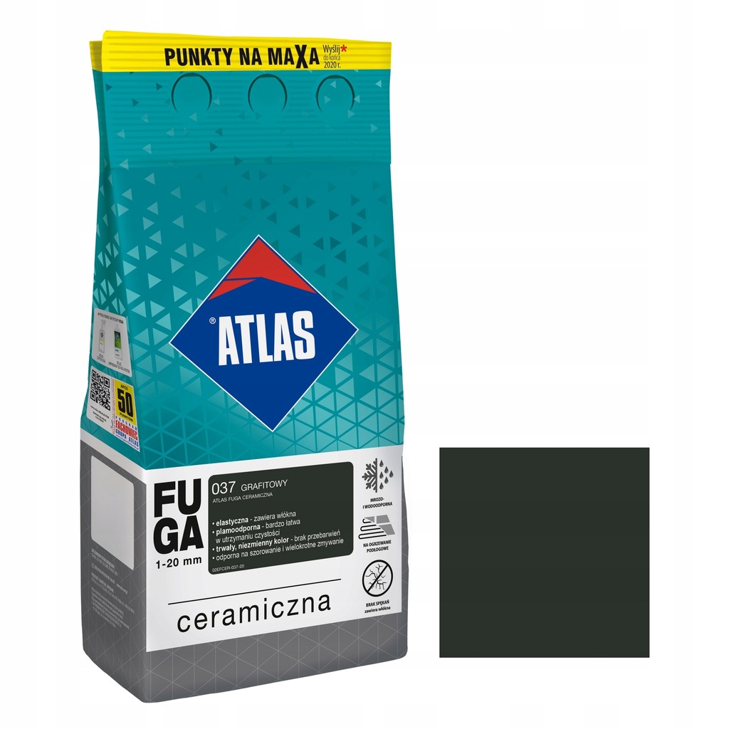 ATLAS Fuga ceramiczna kolor: 037 Grafitowy 5kg