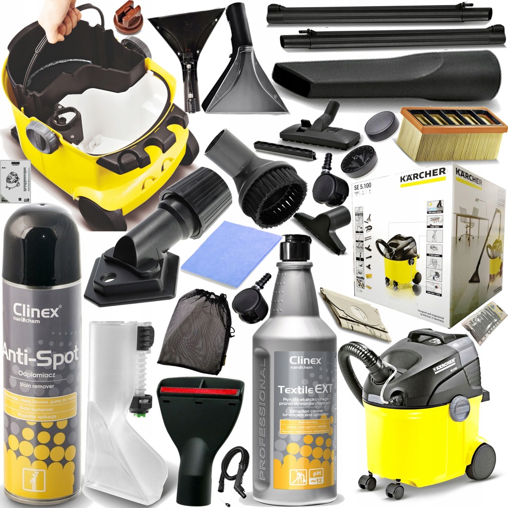 KARCHER SE 5.100 ODKURZACZ PIORĄCY 4w1+SSAWKA 7693281067 KARCHER SE 5.100 ODKURZACZ PIORĄCY + SSAWKA + PŁYN