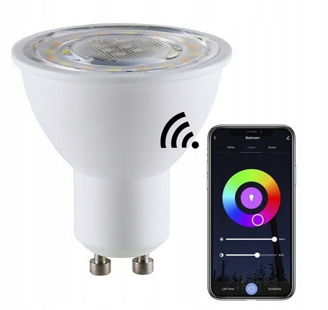 GU10 SMART ŻARÓWKA WIFI LED 5,5W 345 lumen 2,4 GHz