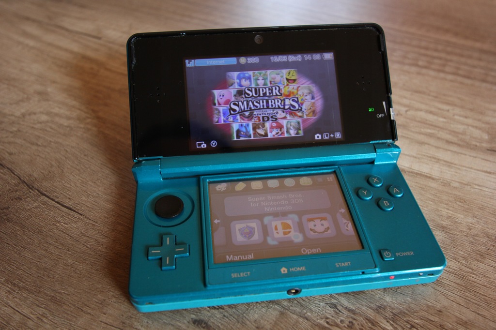 Nintendo 3DS niebieskie z CFW i grami