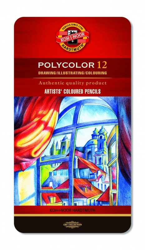Kredki ołówkowe Polycolor Koh-i-Noor 3822 12 kolorów opakowanie metalowe