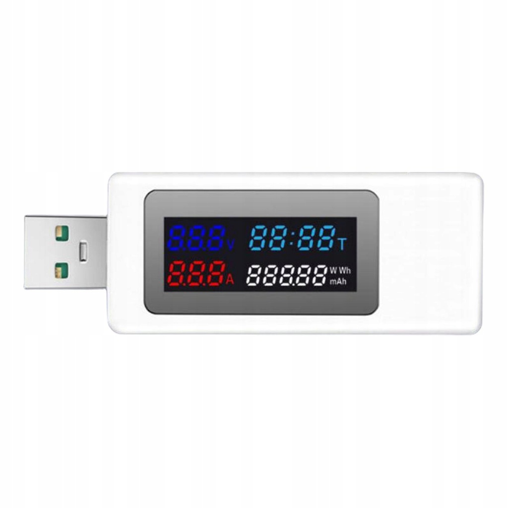 Wielofunkcyjny monitor napięcia prądu USB LCD