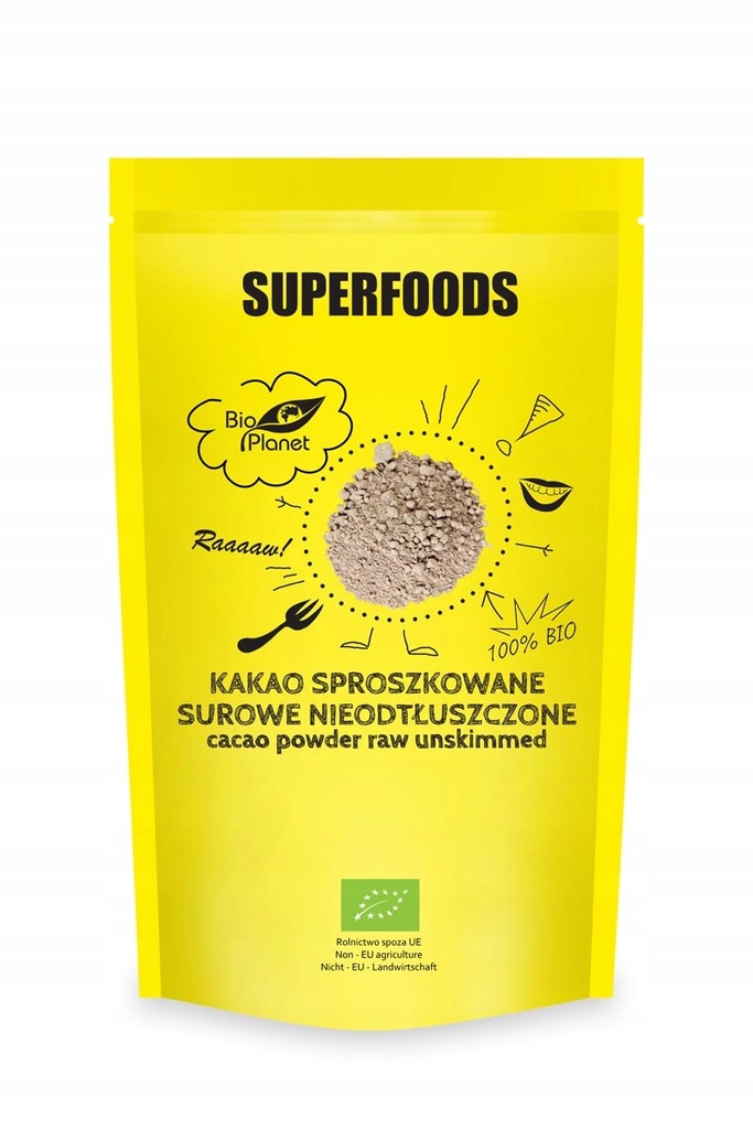 SUPERFOODS Kakao sproszkowane surowe nieodtłuszczone BIO 150g BIO PLANET _