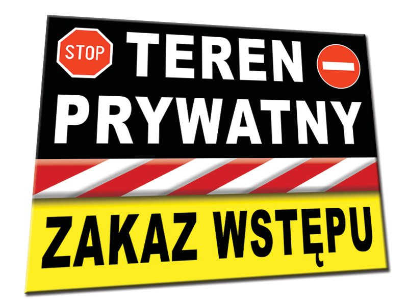TABLICZKA TEREN PRYWATNY ZAKAZ WSTĘPU 40x30 znak - 7286925078