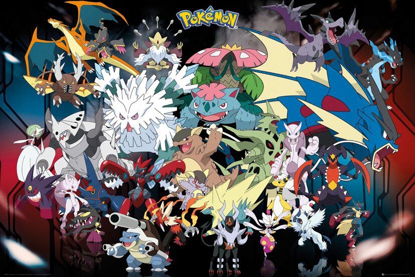 Plakat Pokemon - Mega Ewolucje