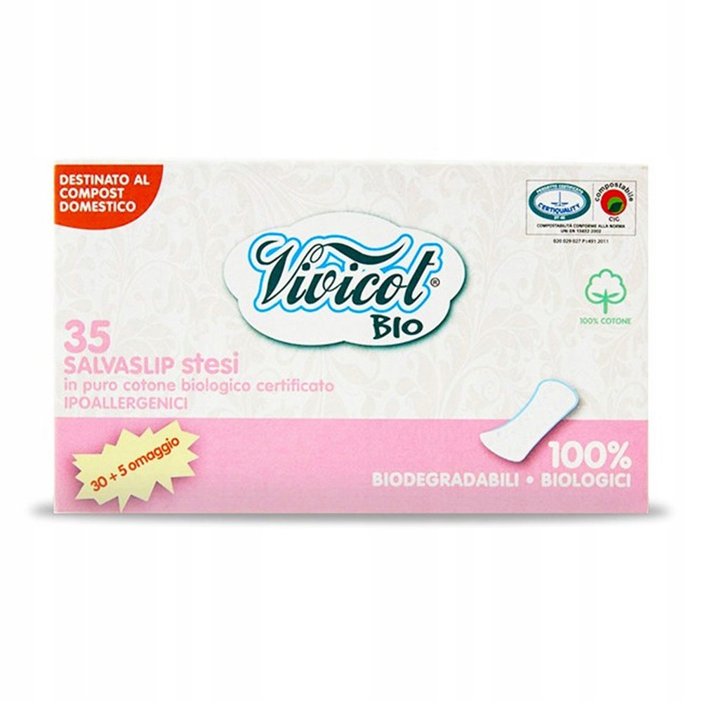 Wkładki higieniczne Vivicot 35 sztuk białe