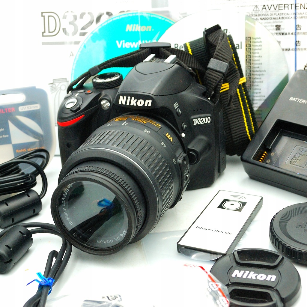 Nikon D3200 + 18-55 mm Aparat cyfrowy Jak nowy !!! 4700 zdjęć