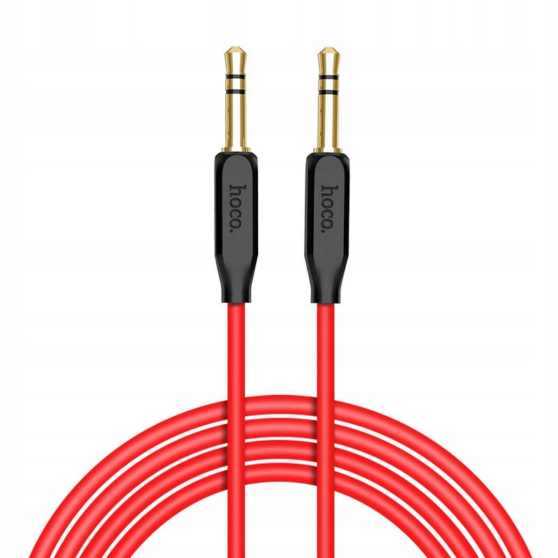 Kabel 1m Audio AUX minijack 3.5mm - minijack 3.5mm HOCO UPA11 czerwony