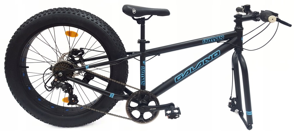 Rower Fatbike Młodzieżowy Chłopięcy Koła 24" Junior Tarcze Grube Opony