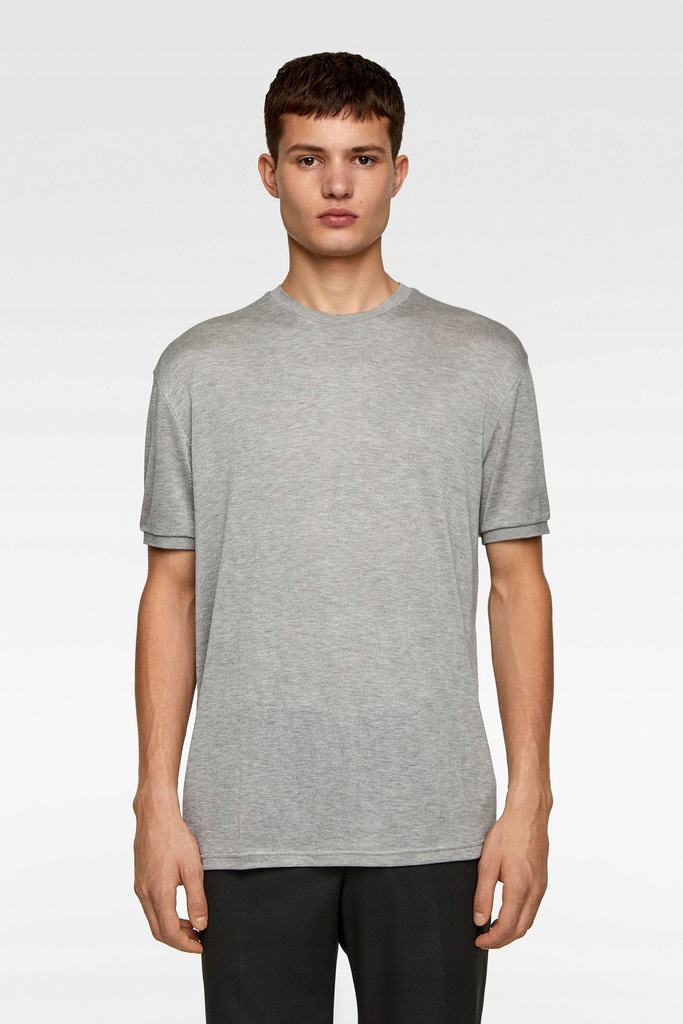 25U105 ZARA MAN__XXZ T-SHIRT DZIANINA BASIC__L