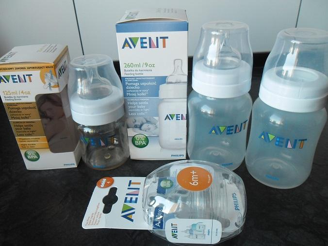 AVENT PHILIPS butelki 125ml x1 260ml x2 + smoczki