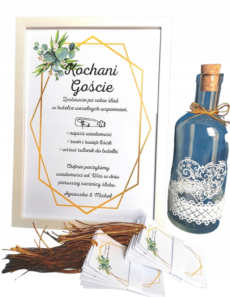 Księga gości x list w butelce x życzenia ślubne