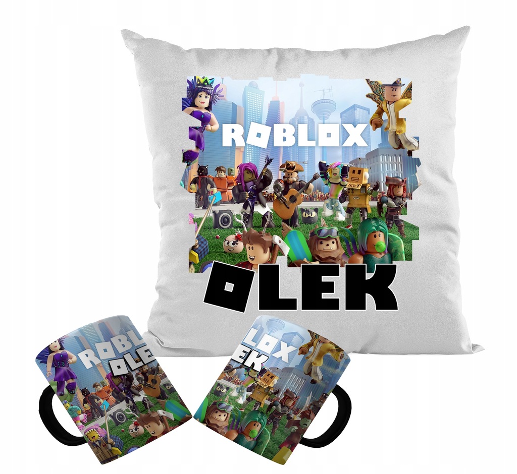 ZESTAW KUBEK + PODUSZKA - ROBLOX GRY WYBÓR + IMIĘ