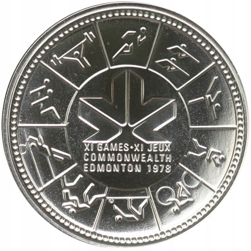 Kanada, 1 dolar 1978, XI Igrzyska Commonwealth w Edmonton, srebro, certyfik