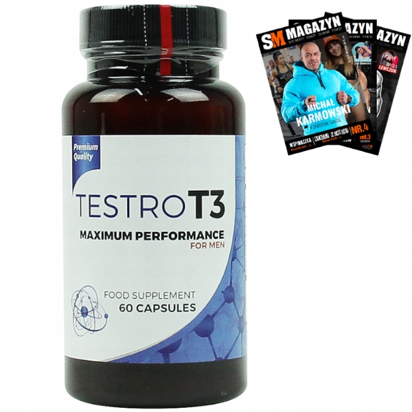 TESTRO T3 60 kaps TESTOSTERON LIBIDO BOOSTER z UK