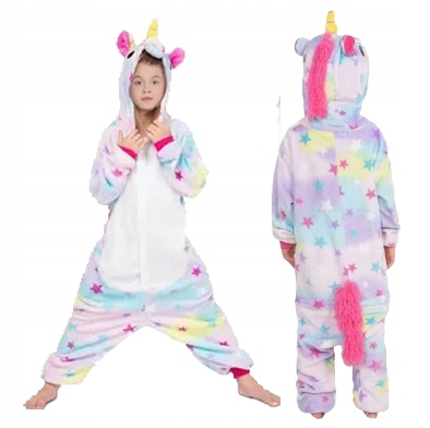 piżama kigurumi JEDNOROŻEC w gwiazdki 140 (p048)