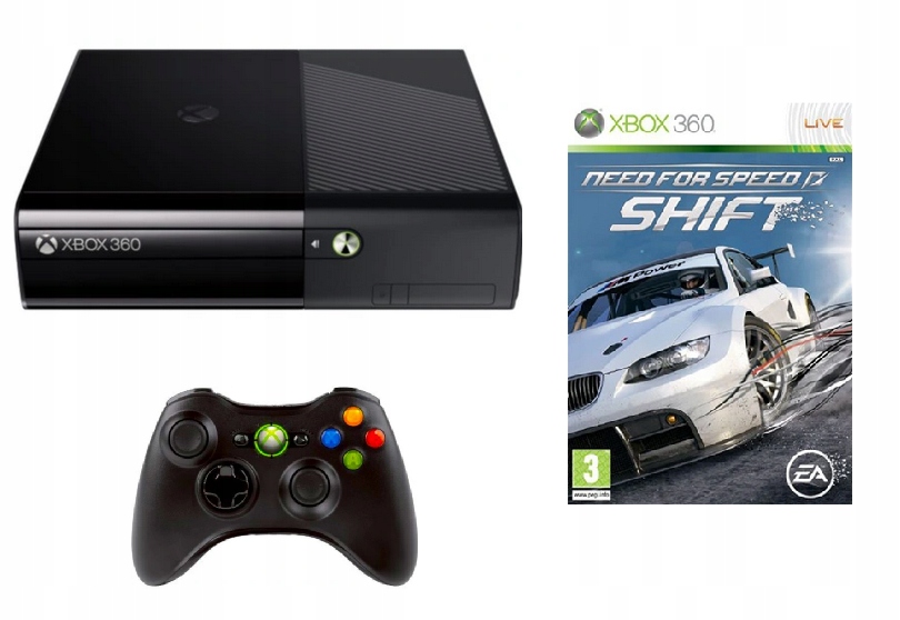 Konsola Xbox 360 E + 250gb + NFS Shift + PAD