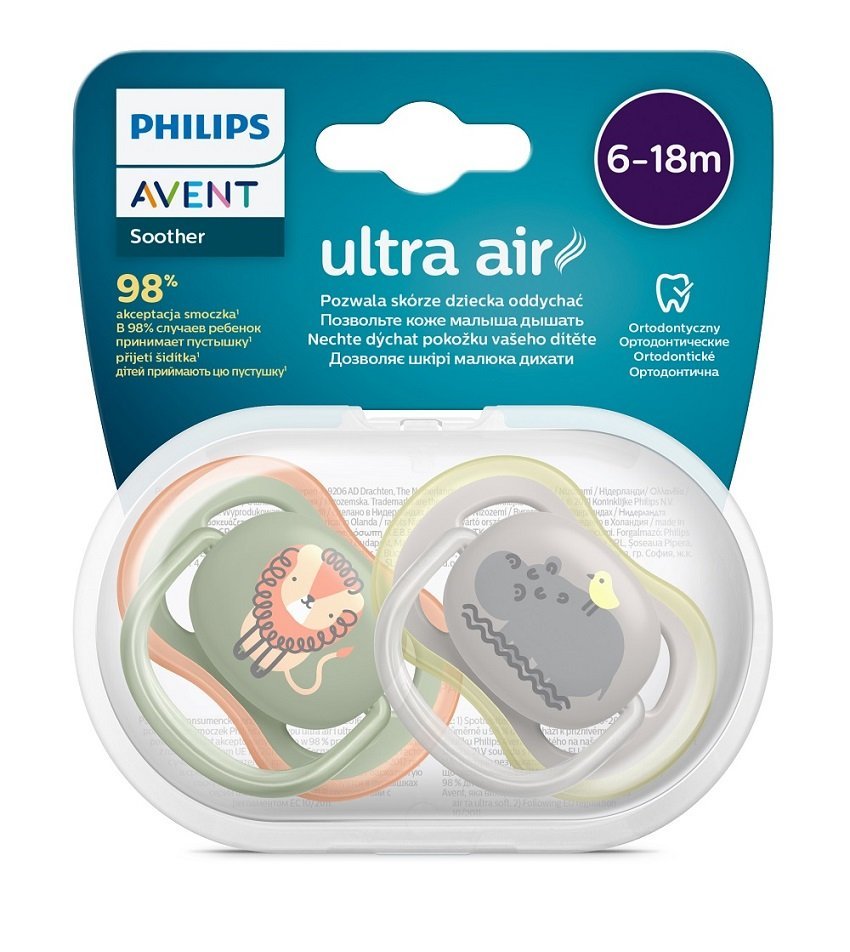 AVENT smoczek ULTRA AIR 6-18m 2szt oddychający