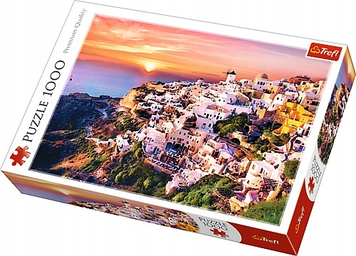 Puzzle 1000el. Zachód słońca nad Santorini