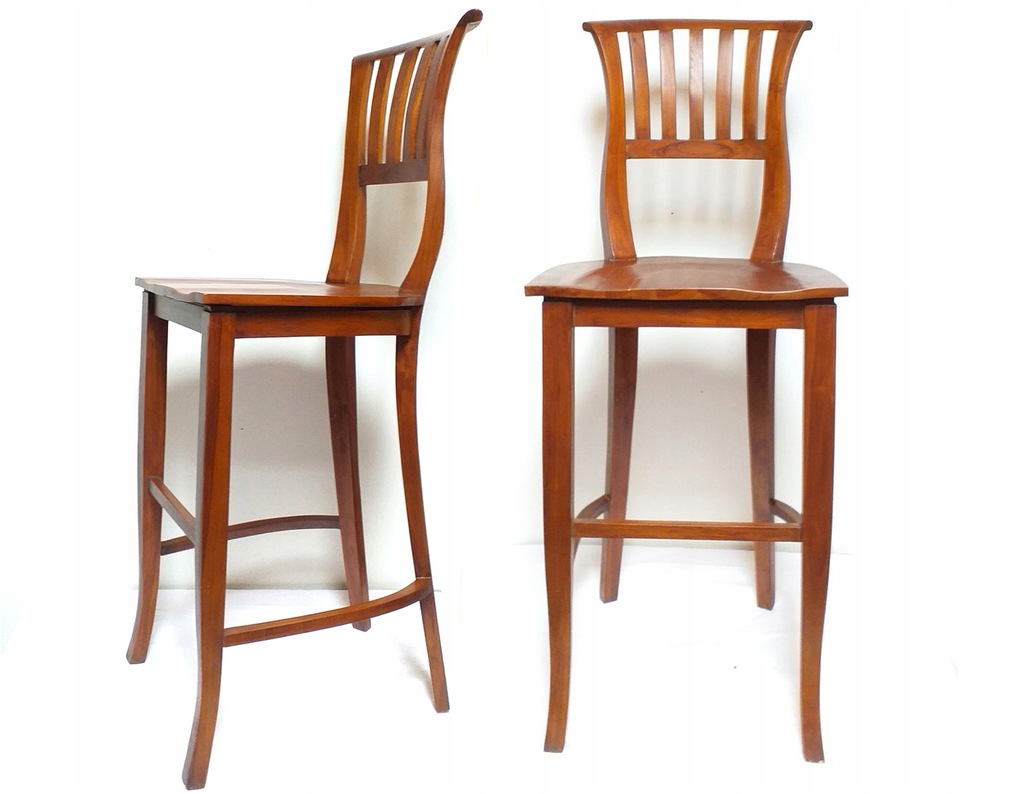 2 Hokery krzesła BAROWE Drewniane, WYPRZEDAŻ