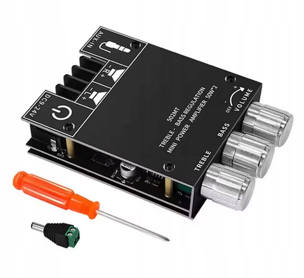 WZMACNIACZ 2x50W STEREO BLUETOOTH 12-24V HT326C ZK-502MT