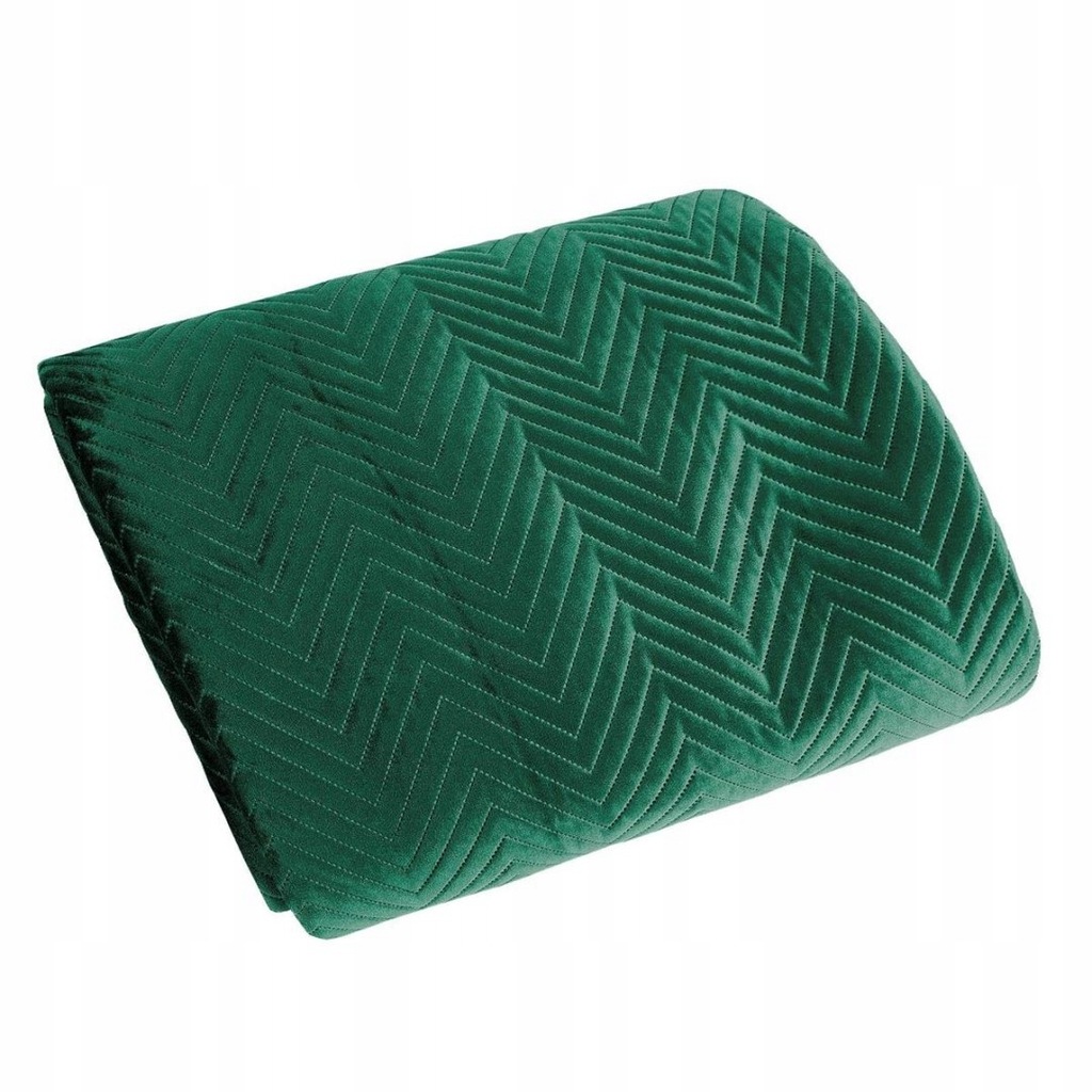 Zielona narzuta SOFIA 70x160 cm Duża narzuta na łóżko z mięk