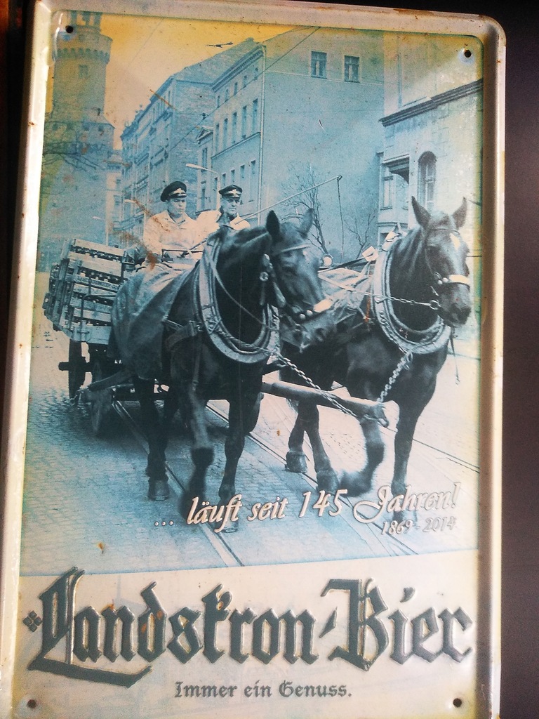 Reklama. Browar Landstron Bier Gorlitz (Zgorzelec) Blacha vintage