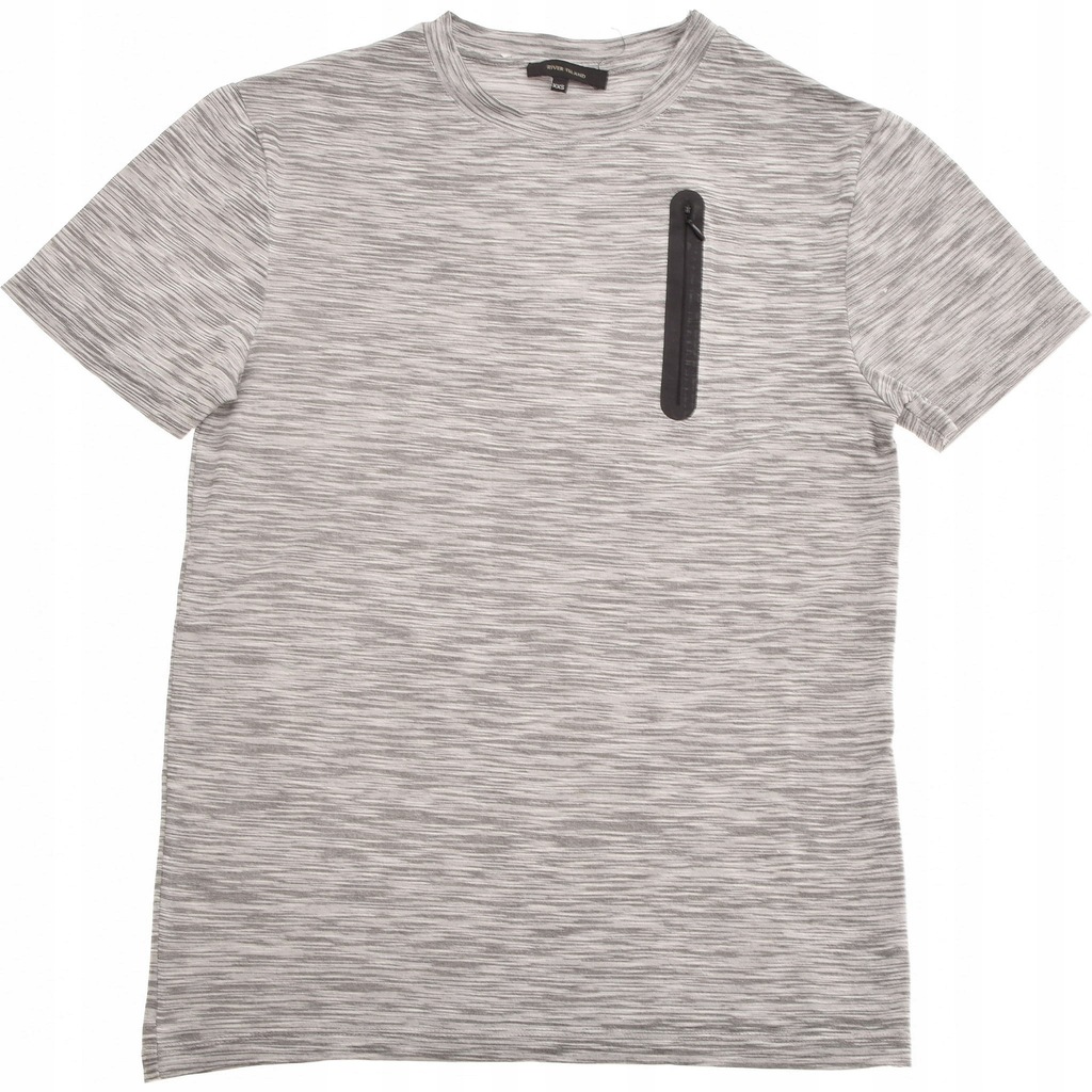 RIVER ISLAND t-shirt męski melanżowy Zip XXS