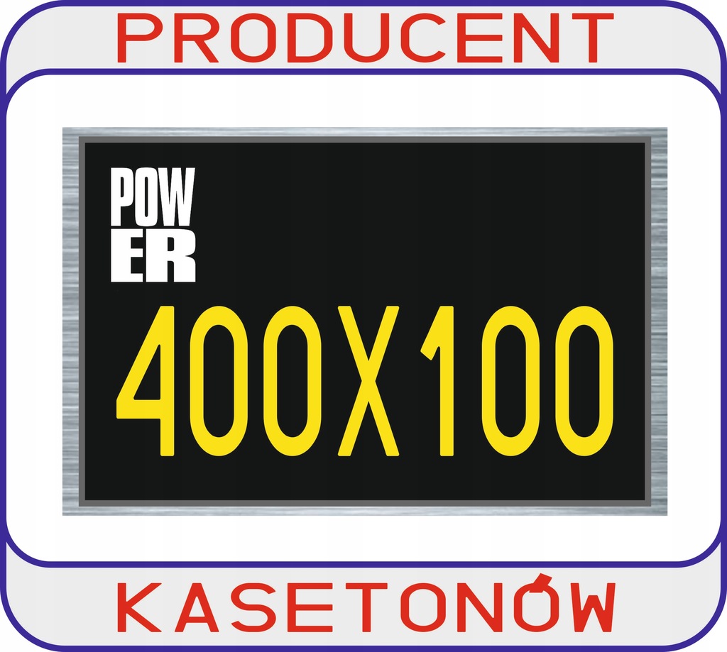 Kaseton reklamowy 400x100 PLEXA 4mm LED 24/h