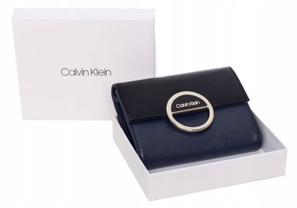 CALVIN KLEIN PORTFEL DAMSKI TRIFOLD BLACK/NAVY