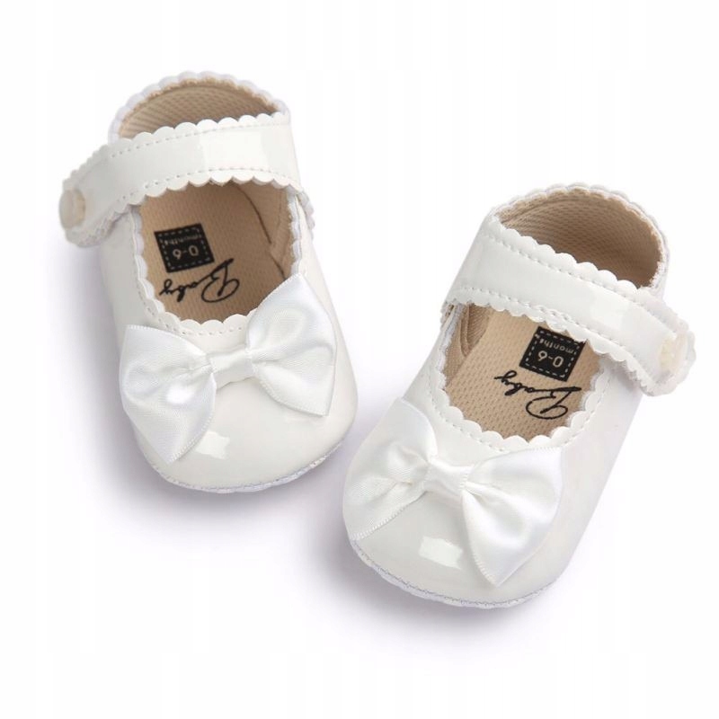 BUTY BUCIKI BIAŁE 12CM CHRZEST WESELE ROCZEK R. 19