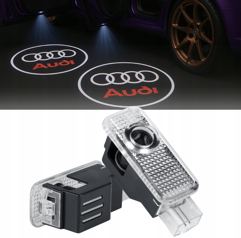 Projektor LED logo Audi HD – A3 A4 A5 A6 A8 Q3 Q5 Q7 (2szt)