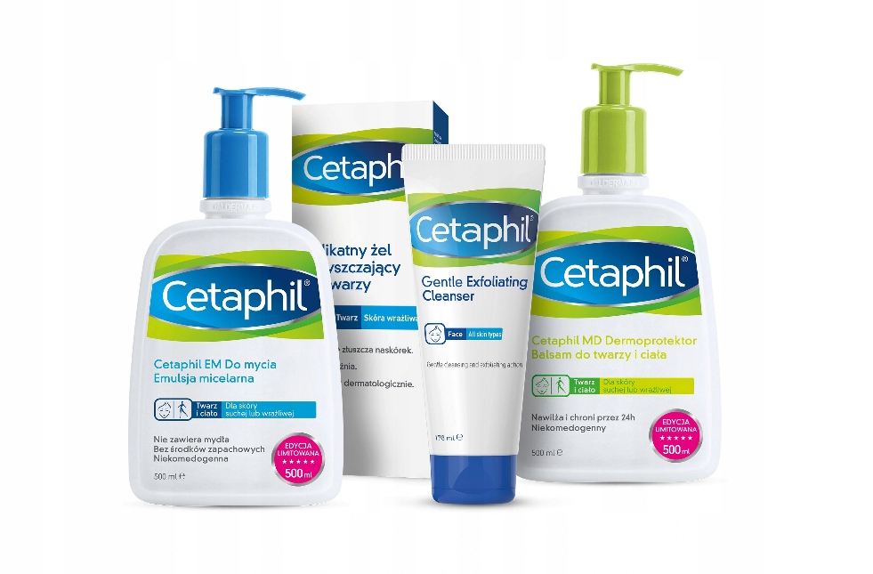 Cetaphil Zestaw 2+1 Emulsja, Balsam, Żel