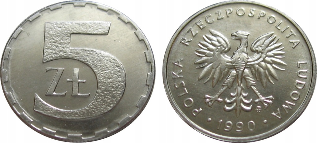 5 ZŁOTYCH - 1990 r. AL. STAN MENNICZY