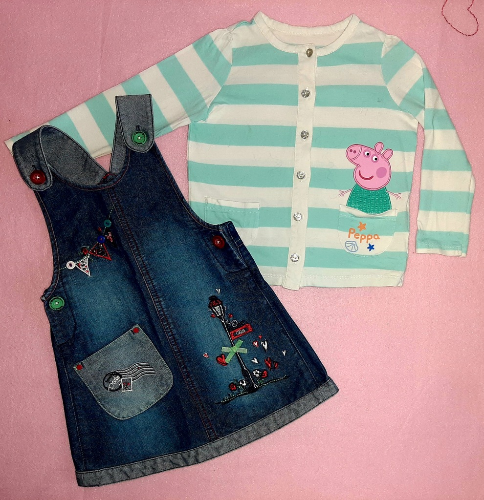 ST. BERNARD JEANS SUKIENKA +BLUZA PEPPA KOMPLET 98