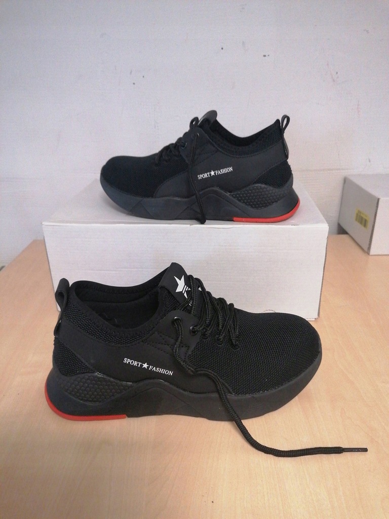 Męskie czarne buty robocze z metalowym czubkiem 39 - 11230133637 -  oficjalne archiwum Allegro